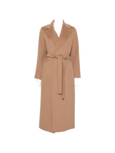 S Max Mara Poldo Belted Notch-lapel Coat In Brown