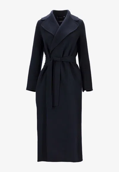 's Max Mara Poldo Belted Wool Coat In Blue