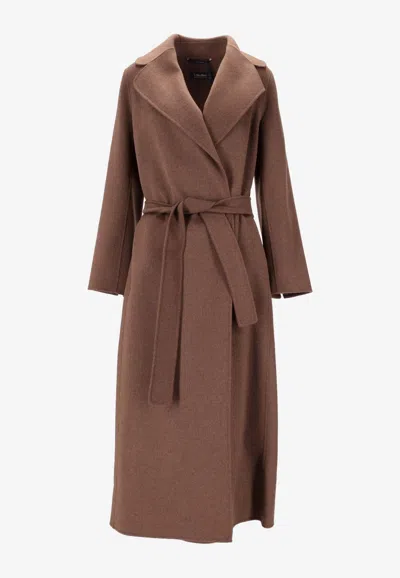 's Max Mara Poldo Belted Wool Coat In Brown