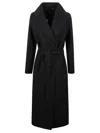 S Max Mara Poldo Wrap Coat In Virgin Wool In Black