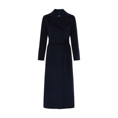 's Max Mara Poldo Long Belted Coat In Blue