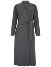 's Max Mara Poldo Wool Coat With Belt In Grey