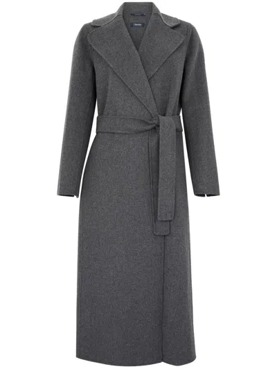 S Max Mara Esturia Dressing Gown Coat In Virgin Wool In Pearl Grey