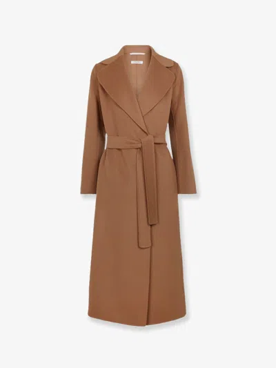 S Max Mara Poldo Virgin Wool Coat In Brown