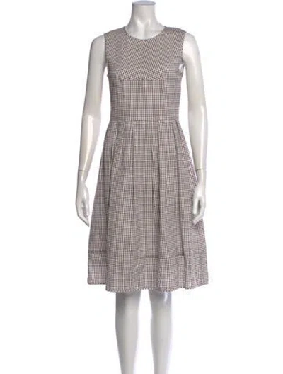Pre-owned S Max Mara Polka Dot Print Knee-length Dress In White