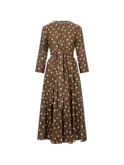's Max Mara Polka-dot Belted Dress In Multi