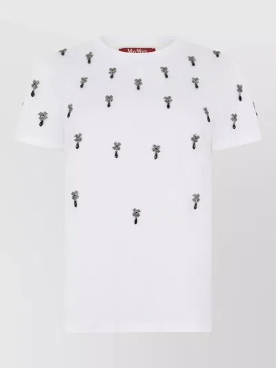 S Max Mara Pontile Cotton T Shirt Crew Neck In White
