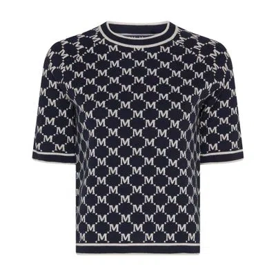 S Max Mara Portici Short-sleeved Wool Sweater In Blue
