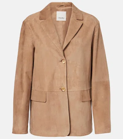 's Max Mara Primula Suede Blazer In Beige