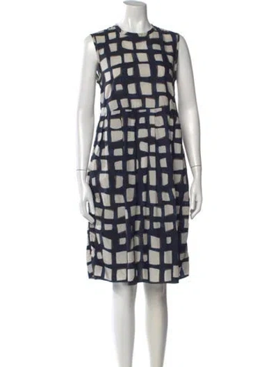 Pre-owned S Max Mara Printed Dress In Blue
