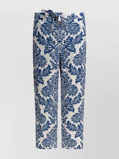 S MAX MARA PRINTED HIGH WAIST WIDE LEG TROUSERS