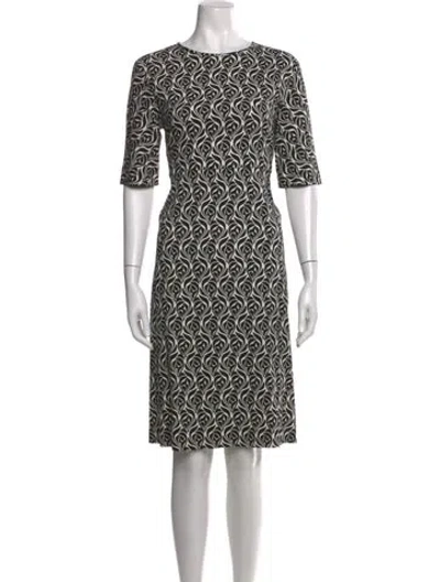Pre-owned S Max Mara Printed Knee-length Dress In Black