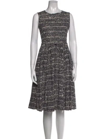 Pre-owned S Max Mara Printed Knee-length Dress In Grey