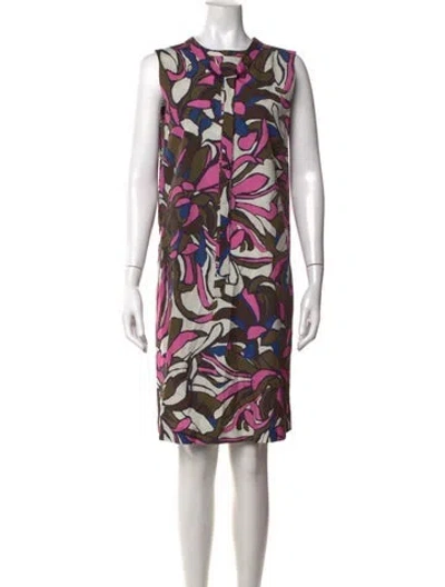 Pre-owned S Max Mara Printed Knee-length Dress In Neutrals/pink