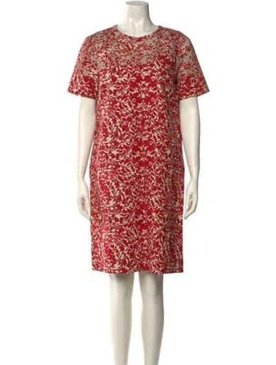 Pre-owned 's Max Mara Printed Knee-length Dress In Red