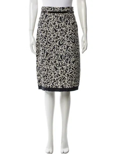 Pre-owned 's Max Mara Printed Knee-length Skirt In Blue/neutrals