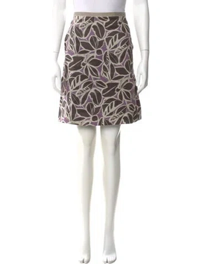Pre-owned S Max Mara Printed Knee-length Skirt In White