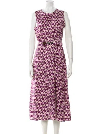 Pre-owned S Max Mara Printed Long Dress In Purple