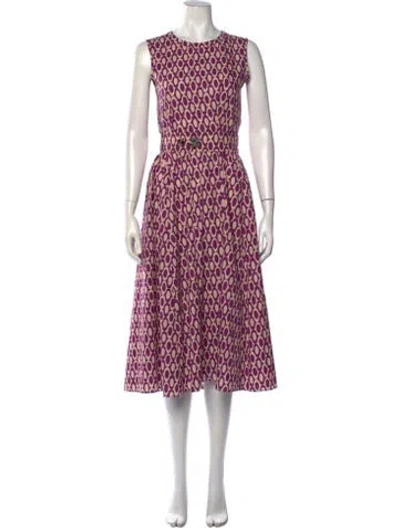 Pre-owned S Max Mara Printed Midi Length Dress In Purple