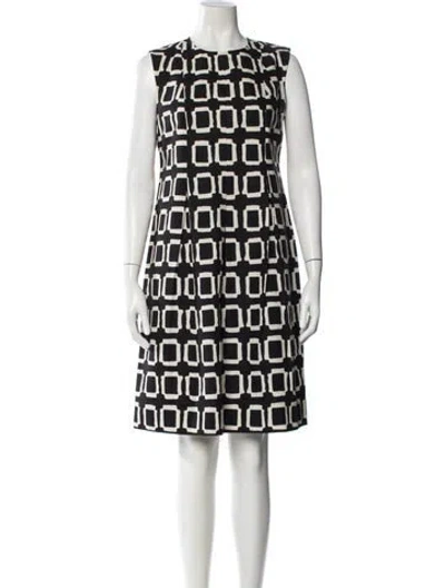 Pre-owned S Max Mara Printed Mini Dress In Black