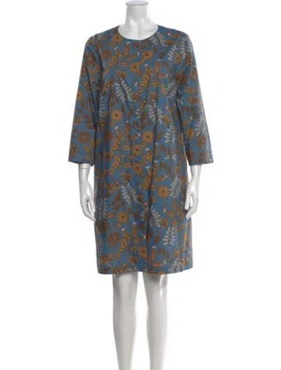 Pre-owned S Max Mara Printed Mini Dress In Blue