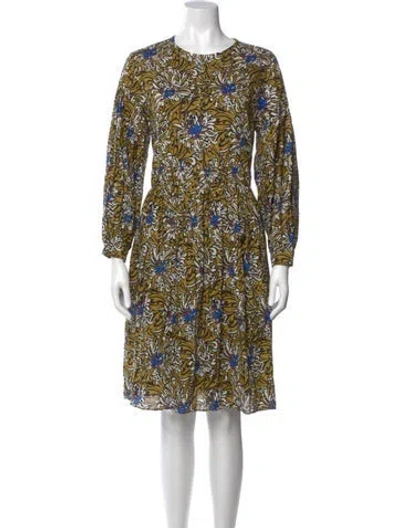 Pre-owned S Max Mara Printed Mini Dress W/ Tags In Yellow