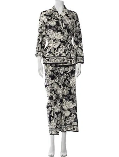 Pre-owned S Max Mara Printed Pant Set In Black