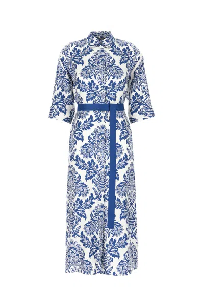 'S MAX MARA PRINTED SILK SHIRT DRESS