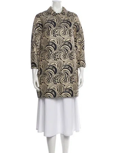 Pre-owned 's Max Mara Printed Trench Coat In Metallic