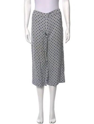 Pre-owned 's Max Mara Printed Wide Leg Pants In Blue