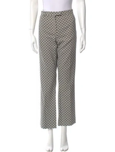 Pre-owned 's Max Mara Printed Wide Leg Pants In White