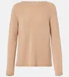 S Max Mara Womens Camel Georg Crewneck Relaxed Wool-blend Knitted Jumper In Beige