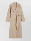 S Max Mara Pure Wool Wrap Coat With Wide Lapel In Cream
