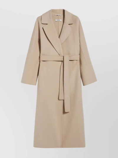 's Max Mara Pure Wool Wrap Coat With Wide Lapel In Cream