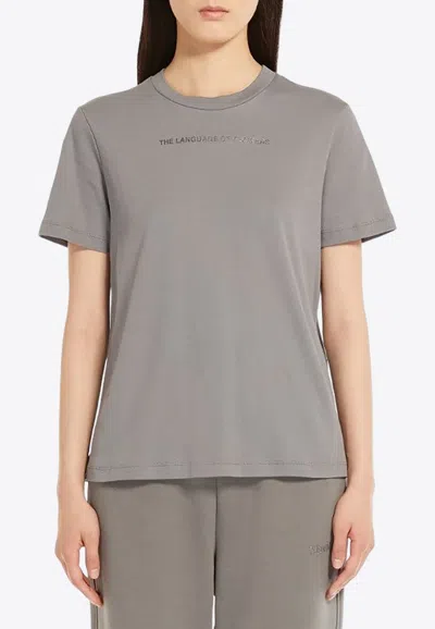 's Max Mara Quieto Printed Crewneck T-shirt In Gray