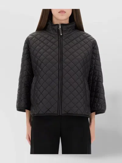 S Max Mara Quilted Single-breasted Coat In Black
