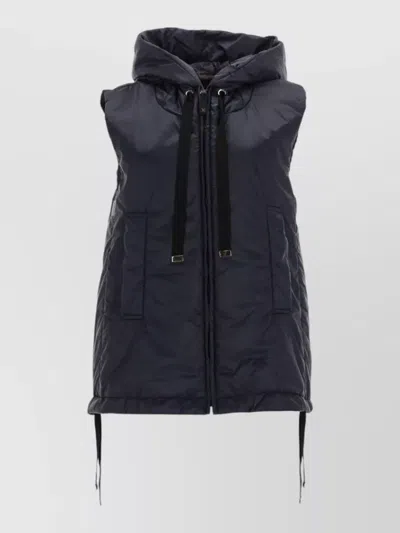 S Max Mara Quilted Vest In Blue