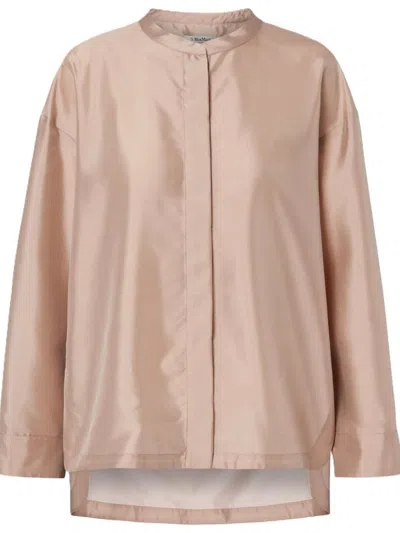 S Max Mara Racconto Satin Shirt In Pink