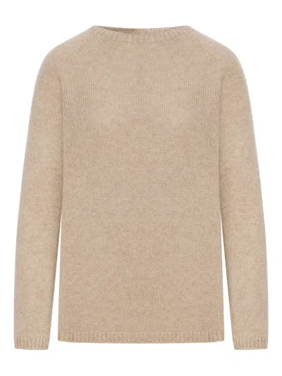 S Max Mara Raglan-sleeve Wool Sweater In Brown