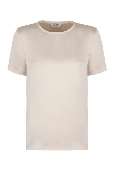 's Max Mara S Max Mara Rebecca Satin T-shirt In Sand
