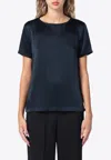 S Max Mara Rebecca Satin T-shirt In Blue