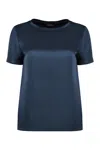 S Max Mara Rebecca Satin T-shirt In Blue