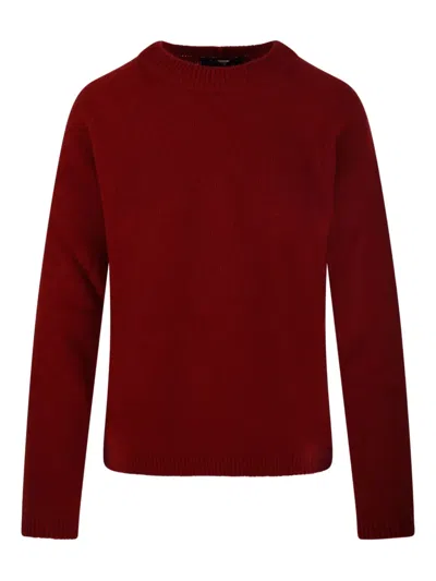 S Max Mara 라운드 넥 스웨터 In Red