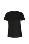 S Max Mara Black T-shirt In Viscose-blend Satin In Black