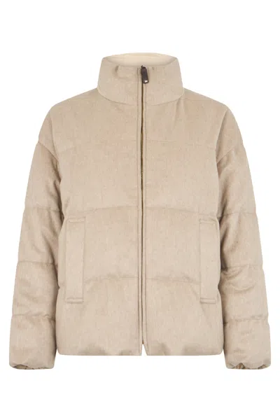 S Max Mara Reversible Padded Jacket In Camel Fabric In Neutral