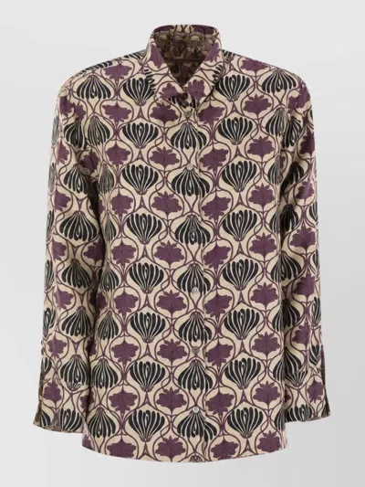 S Max Mara Reversible Printed Silk Shirt In Multi