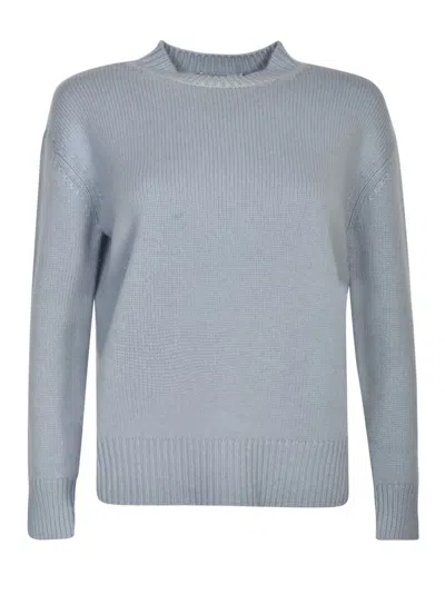 's Max Mara Rib Trim Plain Knit Sweater In Light Blue