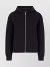 S Max Mara Ribbed Finish Hooded Quilted Coat In Black