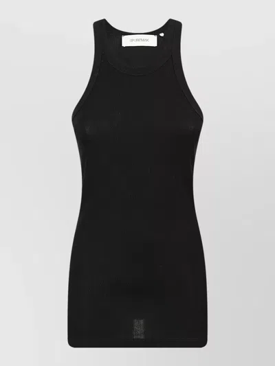 S Max Mara Ribbed Racerback Sleeveless Body Top In Black