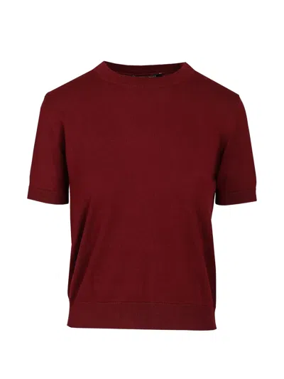 's Max Mara Ribbed-trim Short-sleeve T-shirt In Red